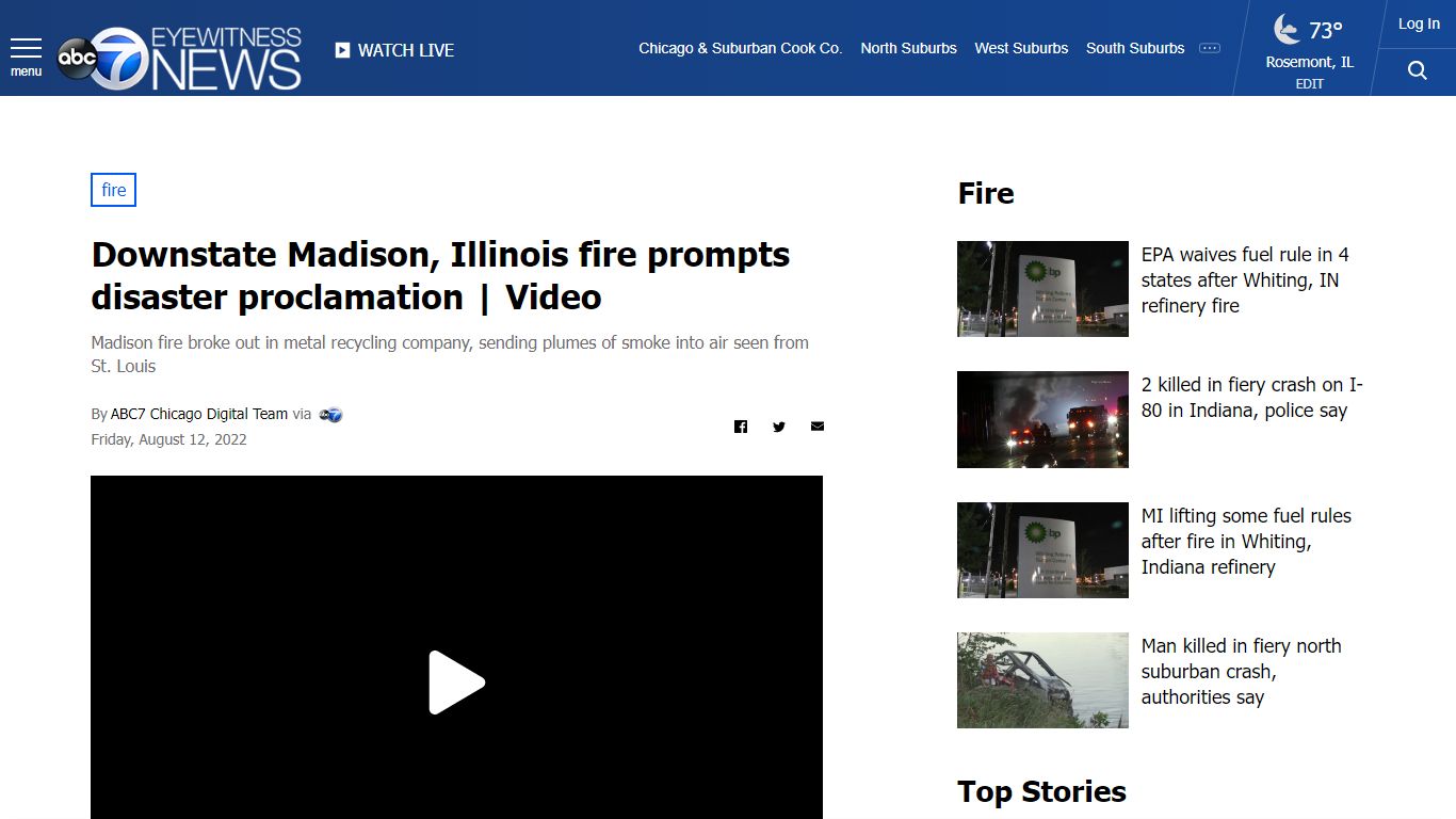 Large fire in Madison, IL prompts disaster proclamation from Gov. JB ...